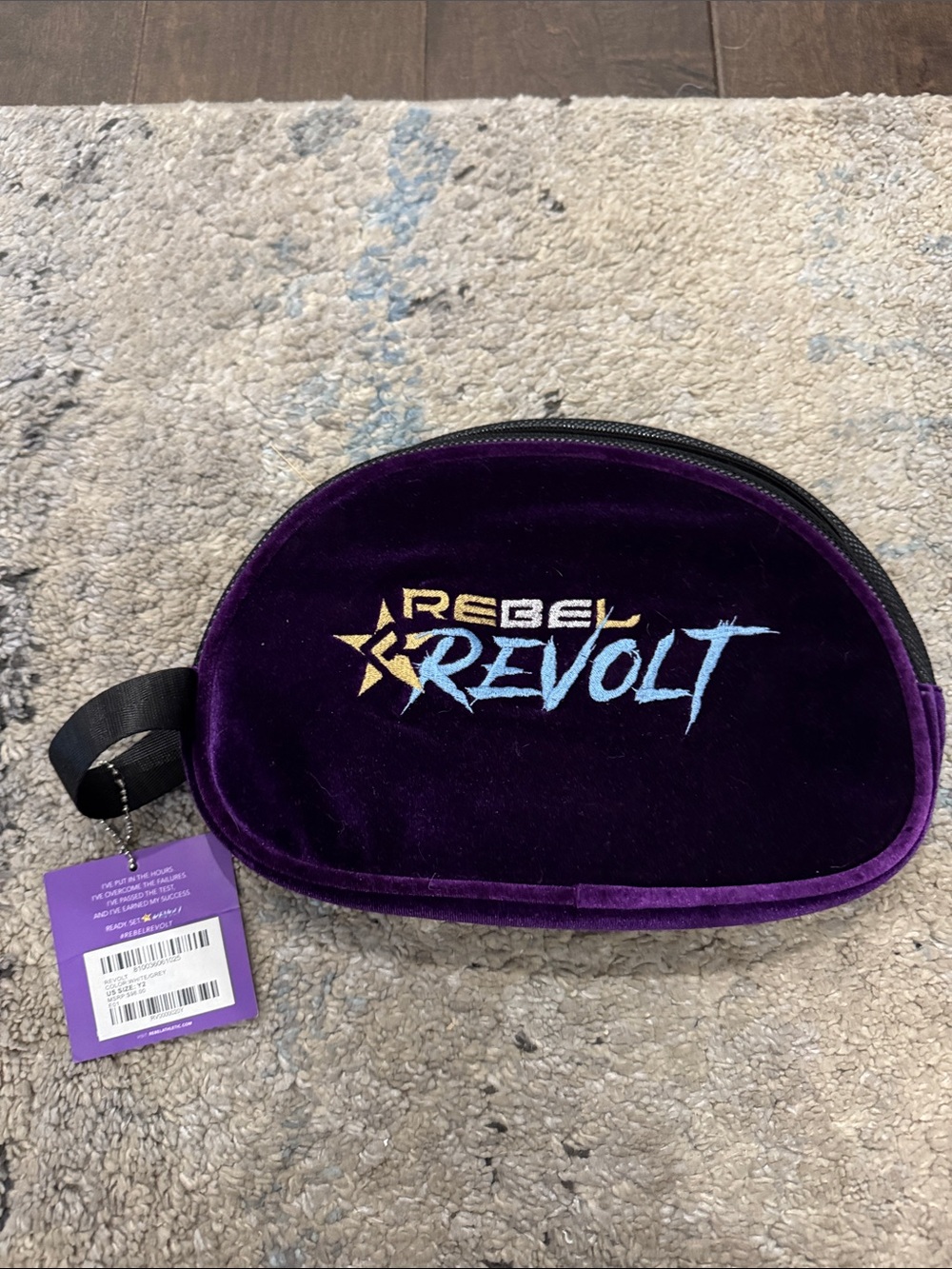 Rebel Revolt Velvet Wristlet Cosmetic Bag in Purple